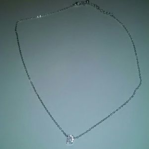 Silver Tone Necklace with D Charm